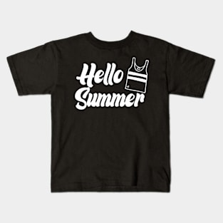 hello summer for travel beach and surfing Kids T-Shirt